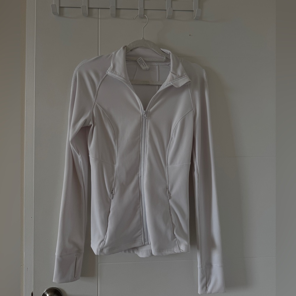 Women's White Zip-Up Jacket